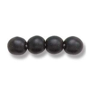 Preciosa Czech Druk Glass Beads – 6mm Round – Matte Black - 300 pieces